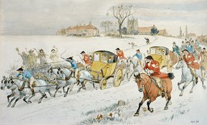 ダイアナウッドの結婚式：教会からの復帰 作： Randolph Caldecott